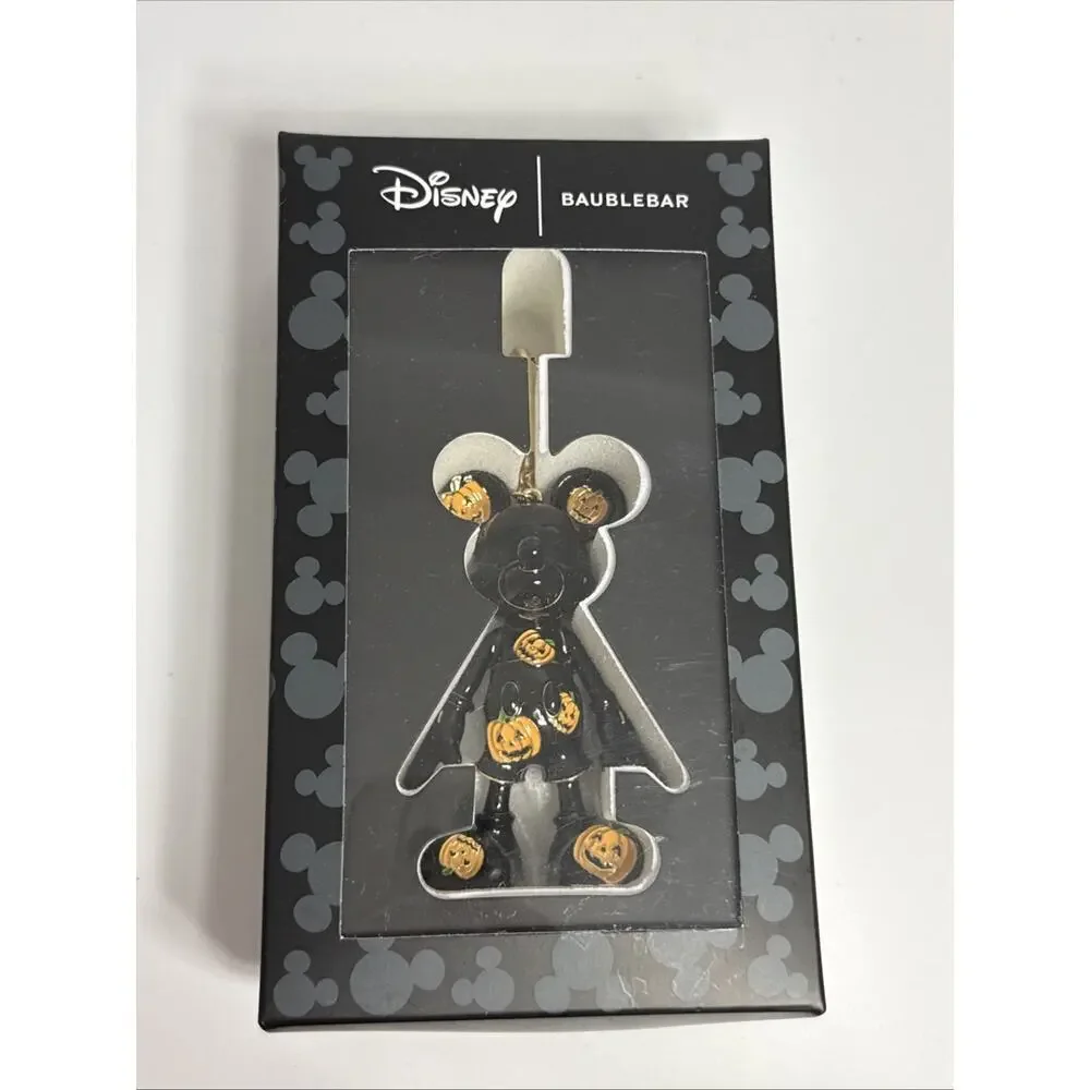 Disney Mickey‎ Mouse Black Orange Jack-O-Lanterns Keychain Charm Baublebar NIB - Picture 3 of 5